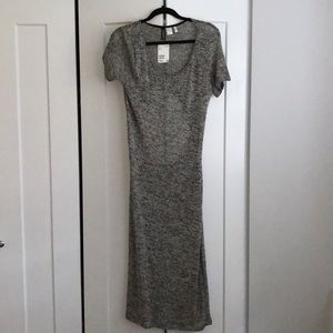 H&M Divided Grey knit short sleeved cutout dress.